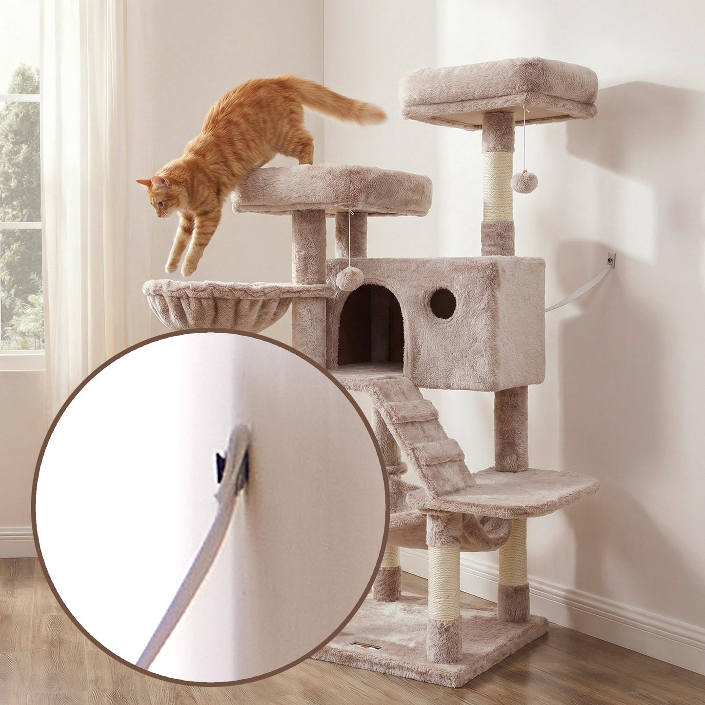 Krabpaal Voor Grote Katten Met Ruime Kuschelhol - Ombre Design - Luxe Pluche