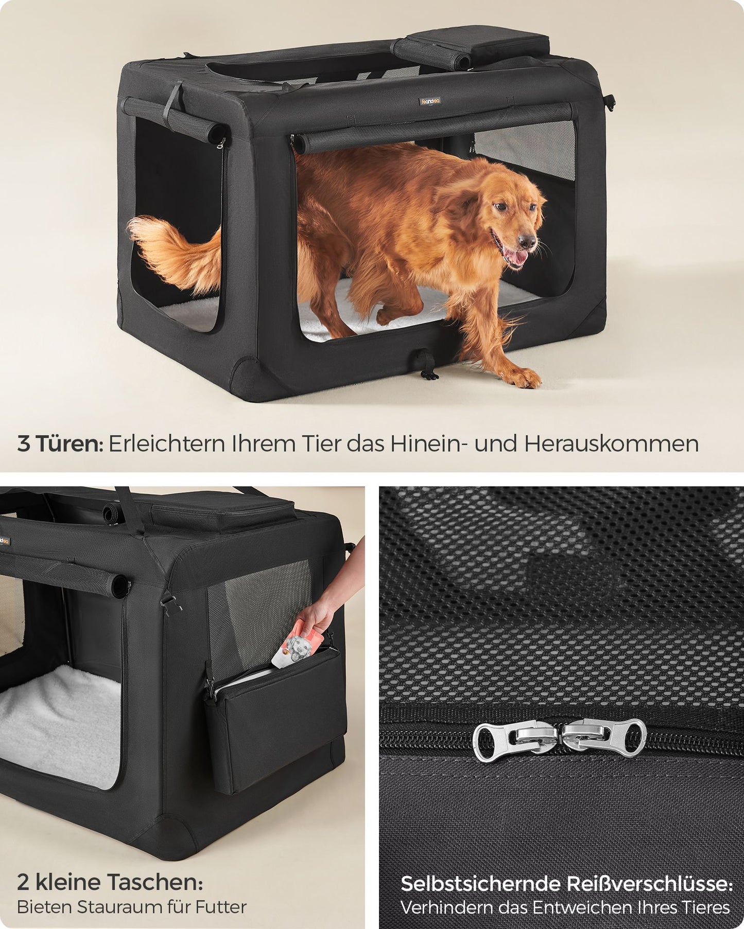 Opvouwbare Stoffen Hondenbox XXXXL - Voor Zeer Grote Honden - Met Draaggrepen