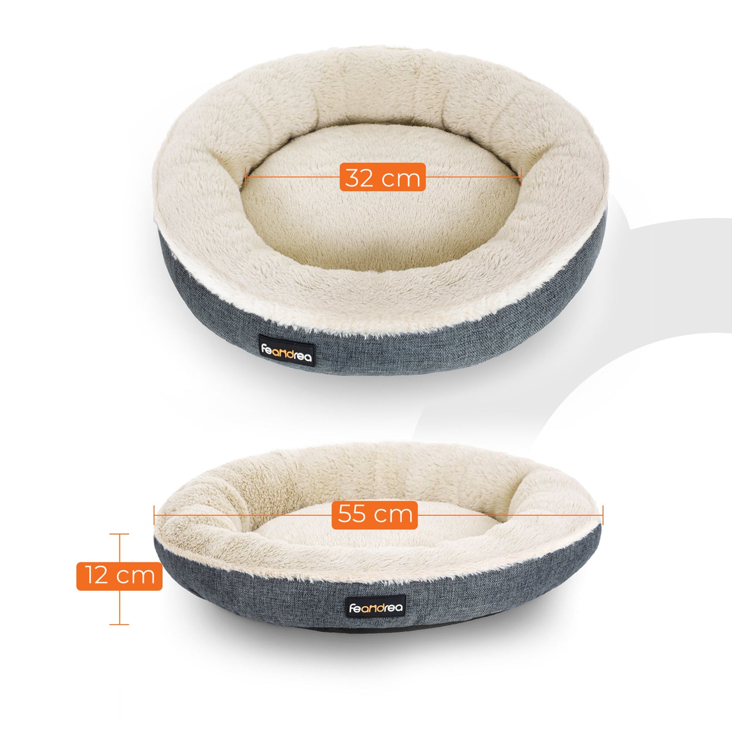 Donut Hondenbed 55 cm Met Memory Schuimvlokken - Extra Zachte Vulling - Antislip