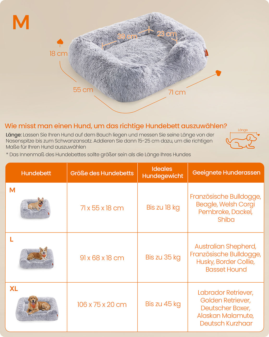 Hondenmand Met Verhoogde Randen - Afneembare Wasbare Hoes - Zacht PV-Pluche