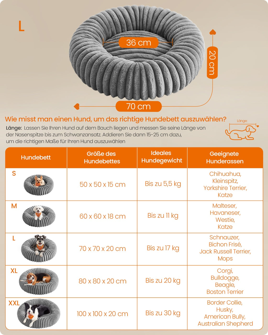 Donut Hondenmand Rond 70 cm - Zacht Imitatiebont - Verhoogde Rand
