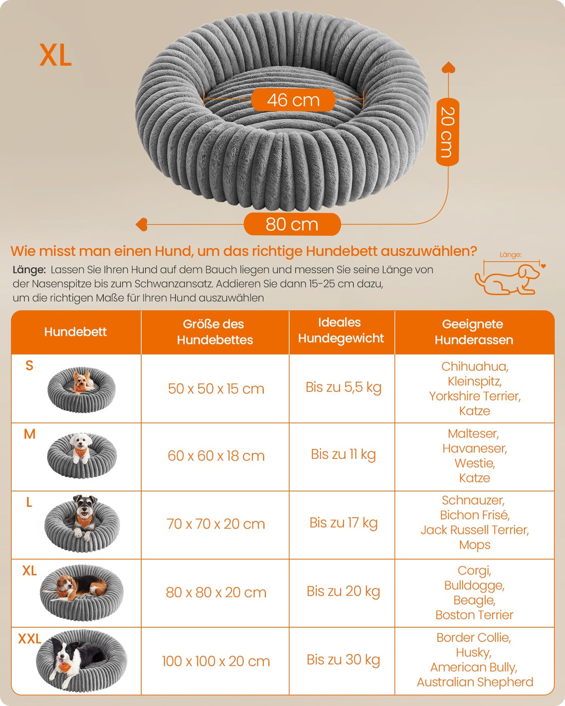 Donut Hondenmand Rond 80 cm - Kalmerend Imitatiebont - Voor Middelgrote Honden