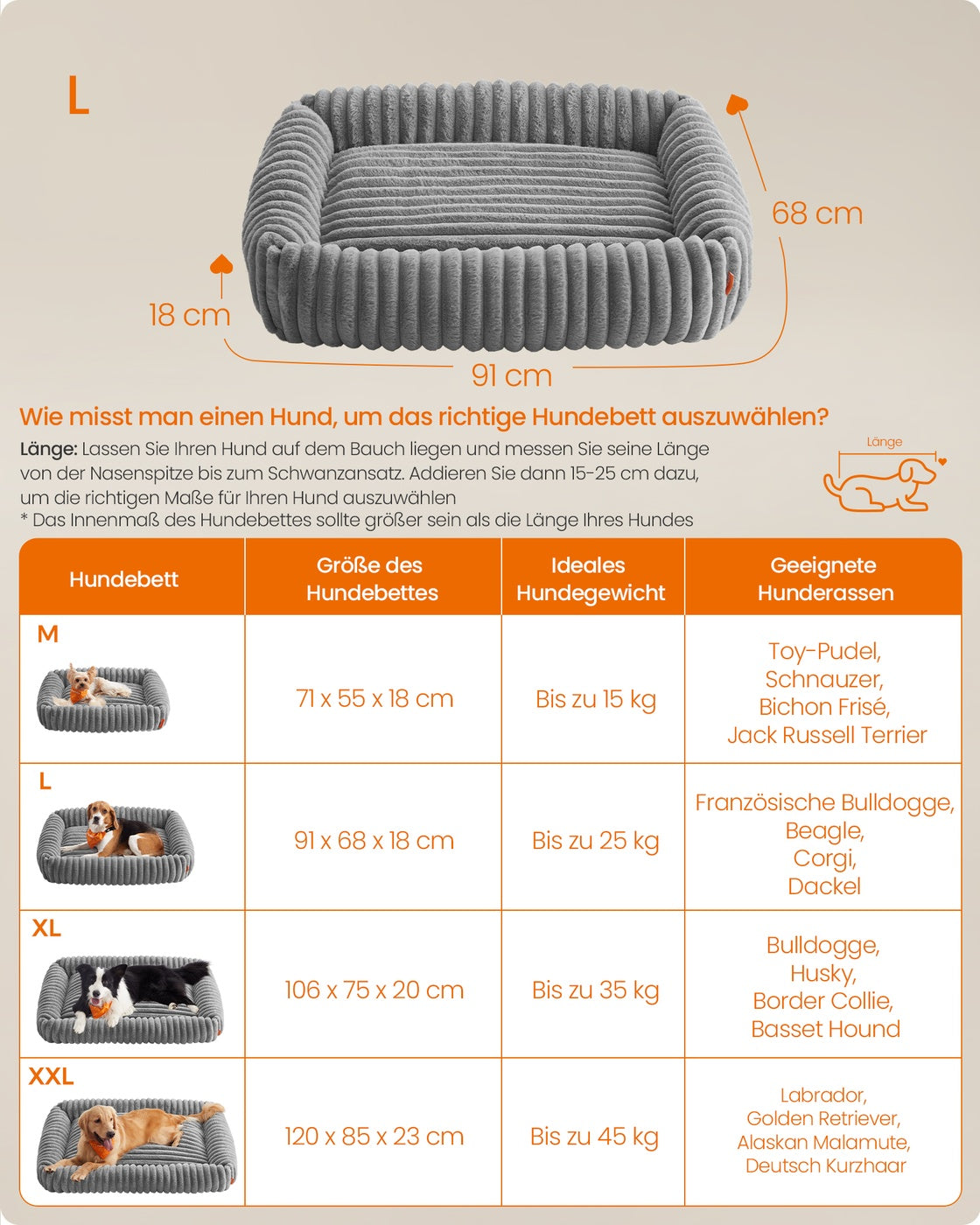 Ortho Hondenmand Met Knuffelkussen Voor Middelgrote Honden - Imitatiebont - Wasbaar
