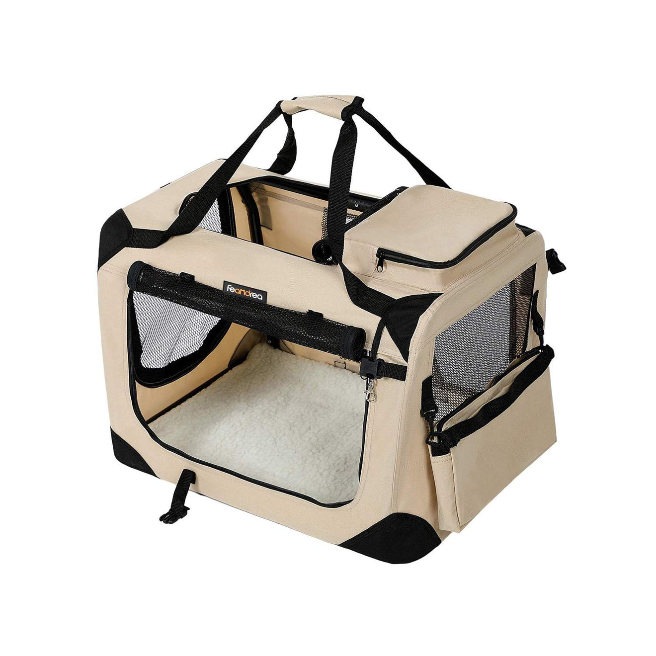 Opvouwbare Transportbox Met Pluche Bodem - Oxford-Doek Met Draaggrepen - Voor Kat En Hond