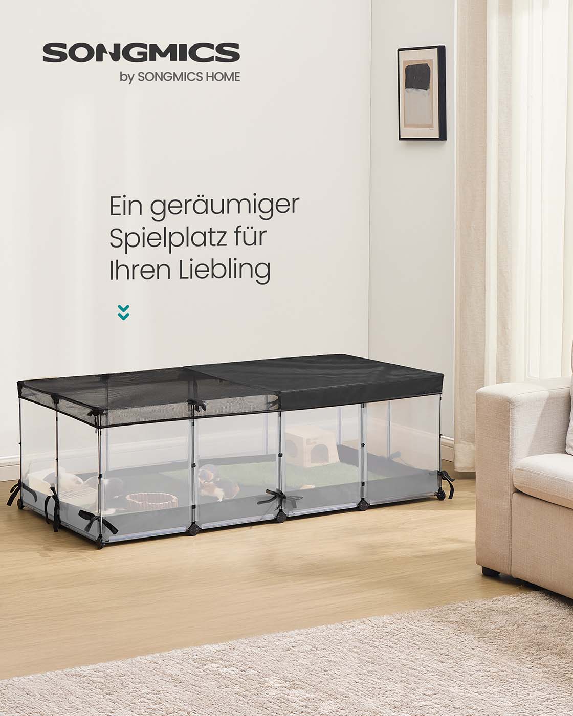 Kleintierverblijf Met Transparante Panelen M - Waterdichte Stofbodem - Afneembaar Bovennet