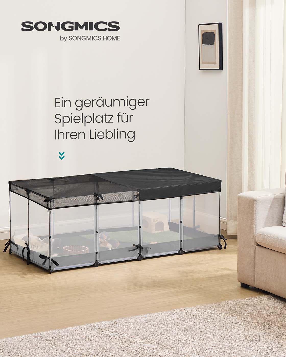 Kleintierverblijf Met Transparante Panelen L - Extra Hoog - Waterdichte Stofbodem