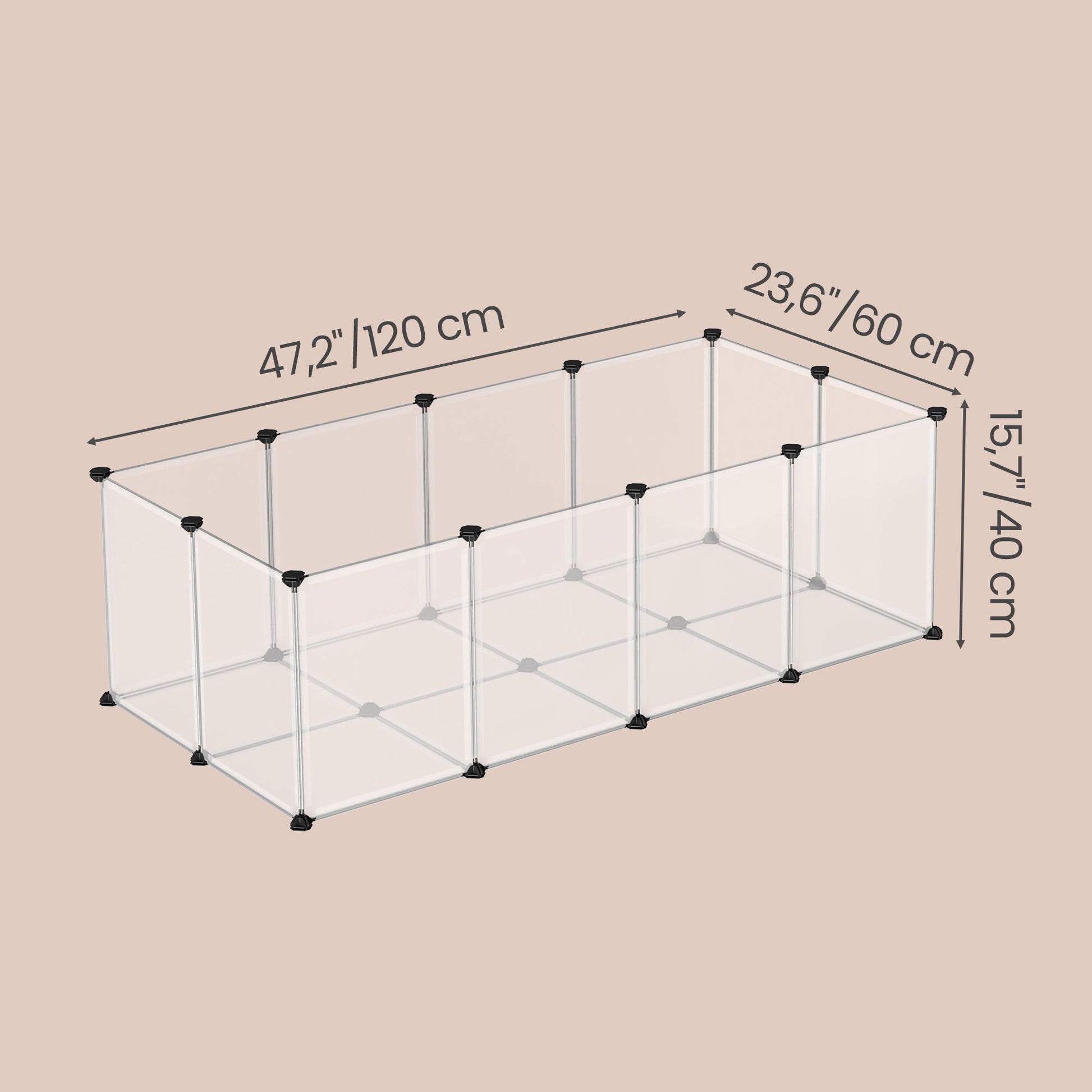 Kleintiergehege Basis Met Kunststof Panelen - Snel Te Monteren - Voor Cavia En Konijn