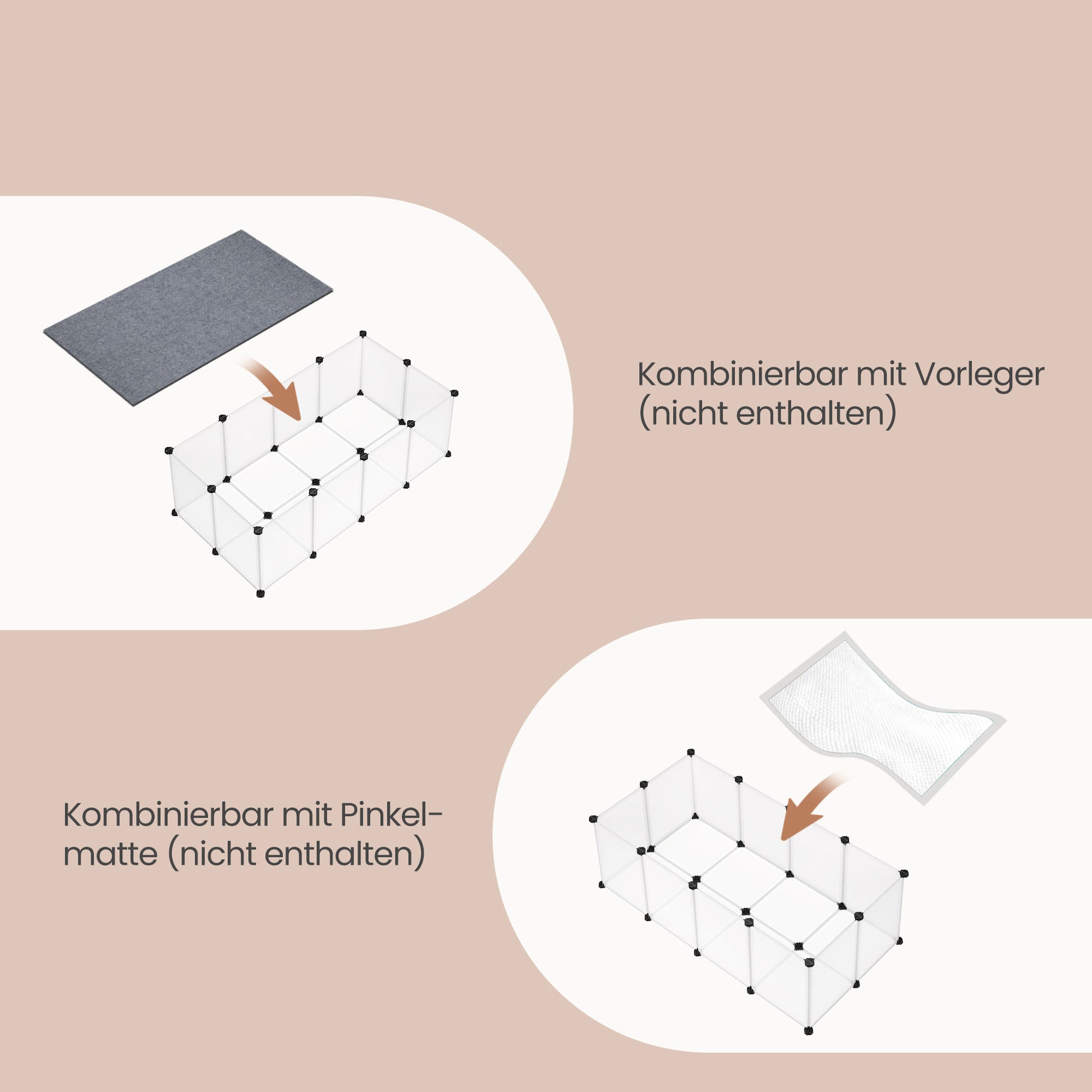 Kleintiergehege Basis Met Kunststof Panelen - Snel Te Monteren - Voor Cavia En Konijn