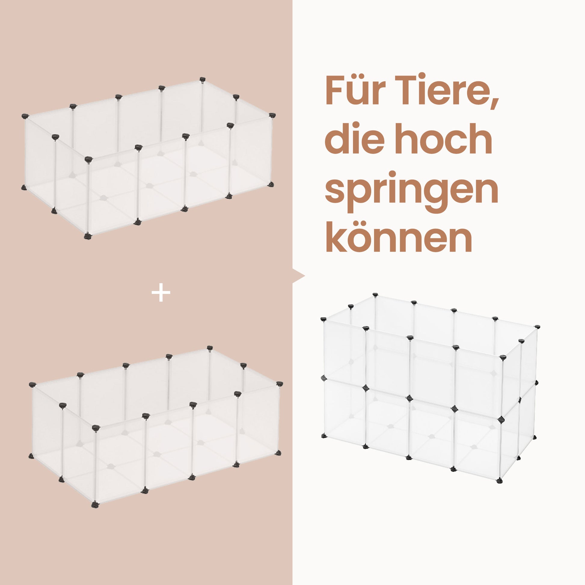 Kleintiergehege Basis Met Kunststof Panelen - Snel Te Monteren - Voor Cavia En Konijn