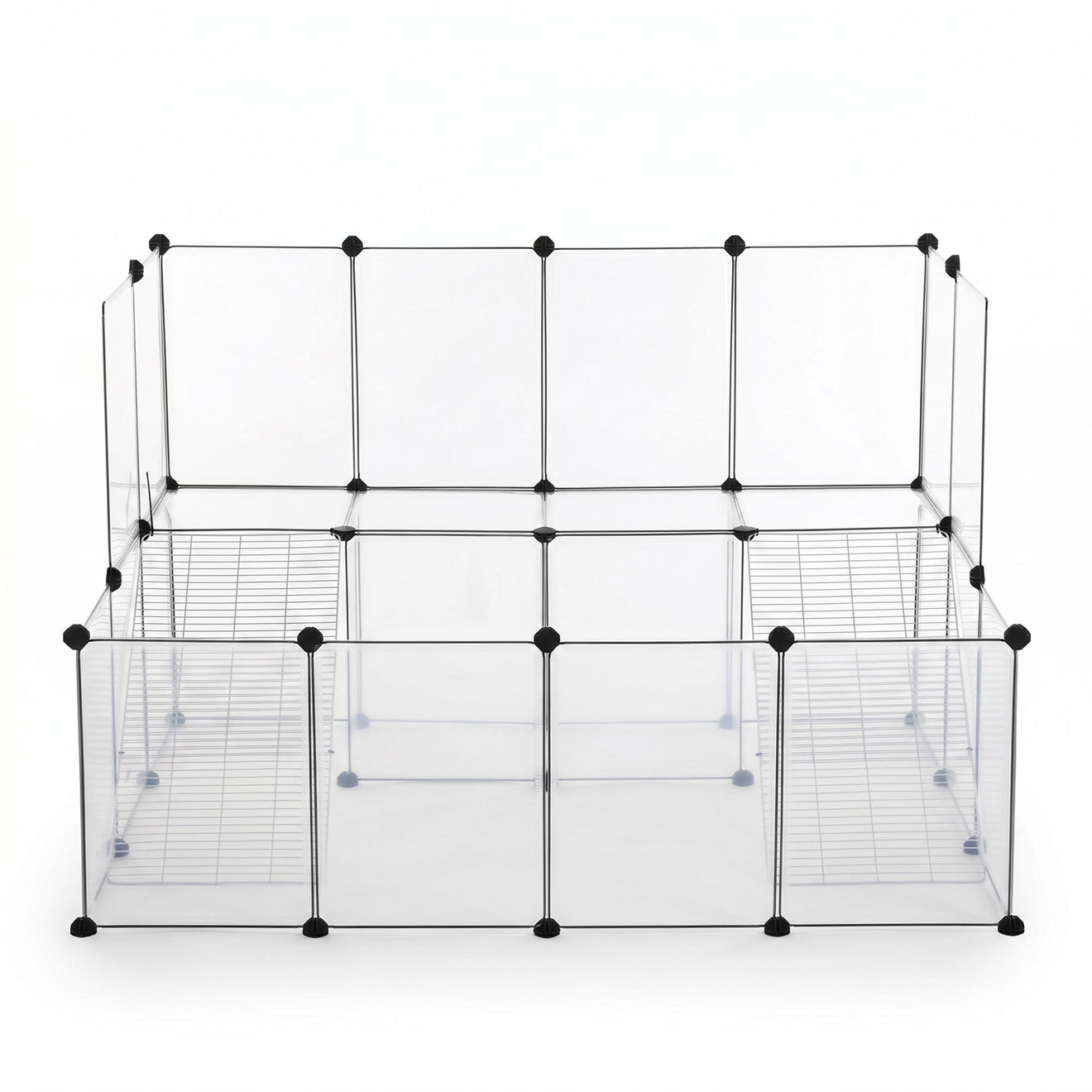 Kleintiergehege Met Balkon En Trap - Twee Verdiepingen - Modulair Kunststof