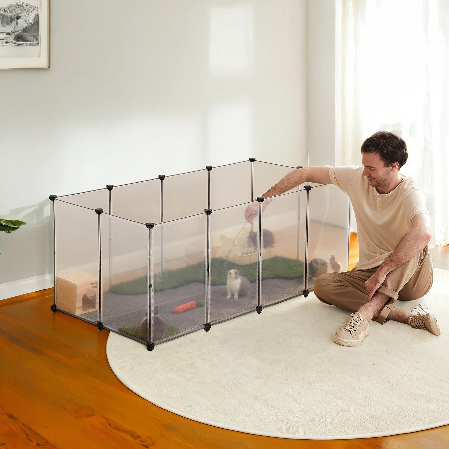 Kunststof Kleintiergehege Hoog Model - Knaagbestendig Gemonteerd - Voor Binnen