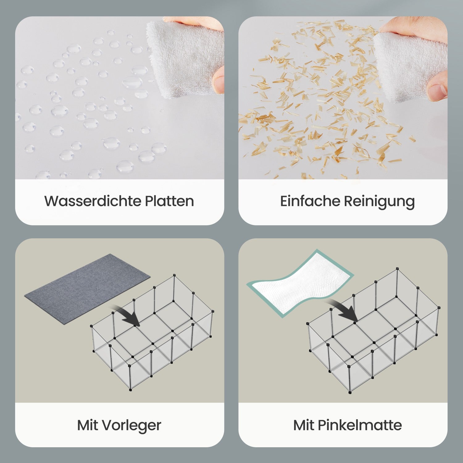 Kunststof Kleintiergehege Hoog Model - Knaagbestendig Gemonteerd - Voor Binnen