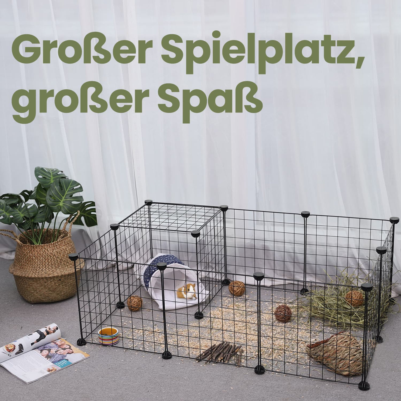 DIY Kleintiergehege Met Metalen Gitters - Antislip Pads - Vloervriendelijk