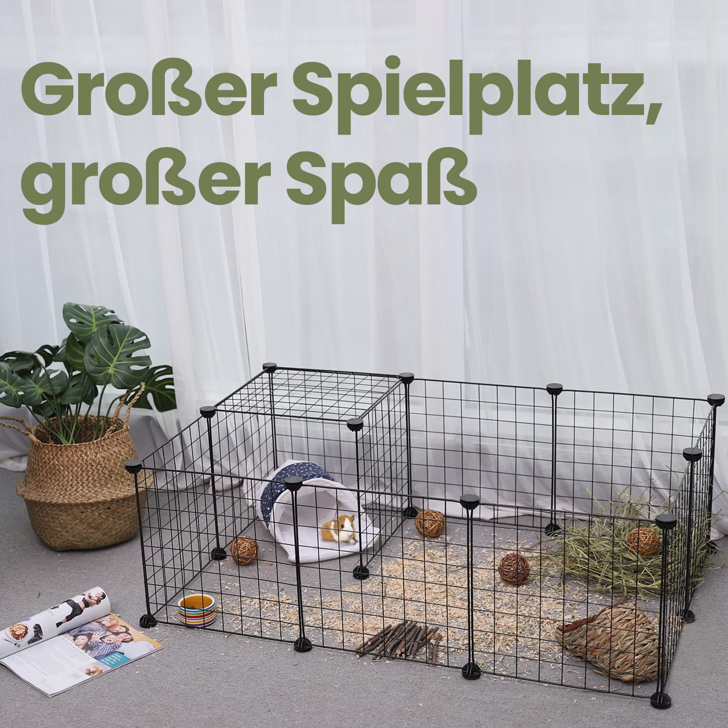 DIY Kleintiergehege Met Metalen Gitters - Antislip Pads - Vloervriendelijk