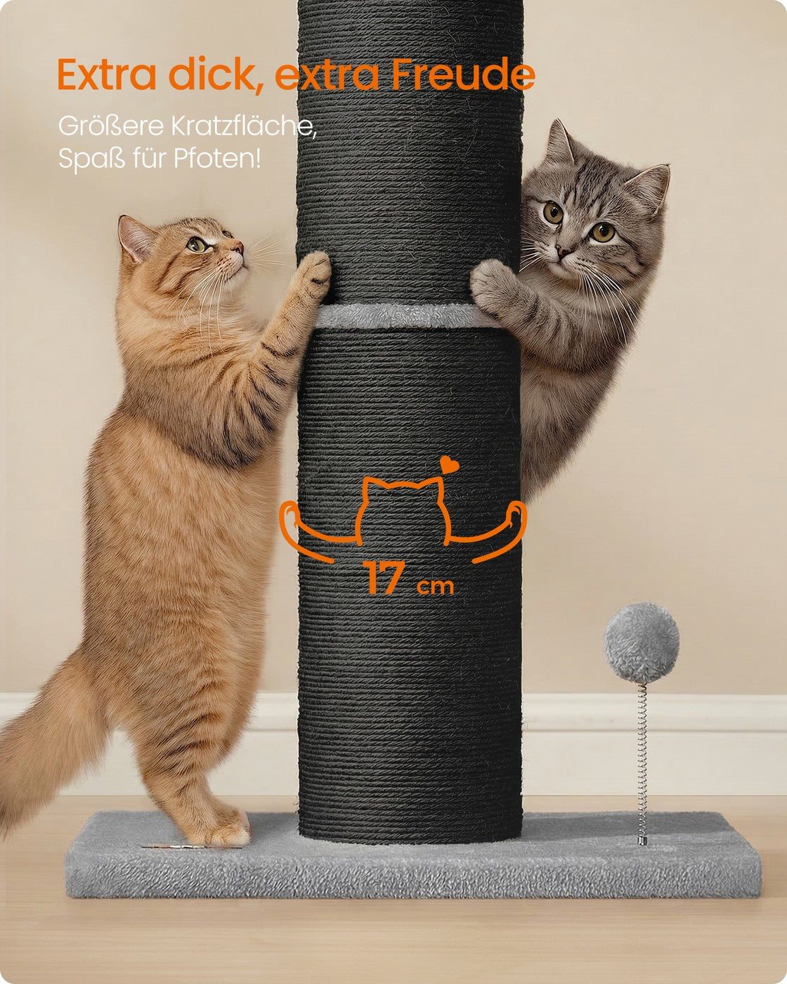 XXL Krabzuil Met Extra Dikke Sisalstam - Voor Grote Katten - Stabiele Voet