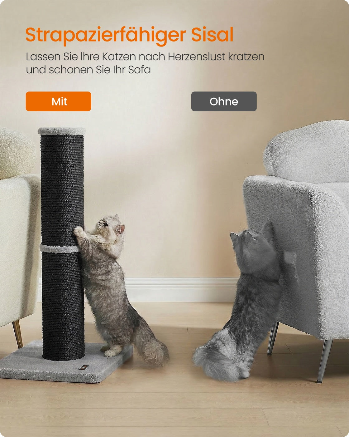 XXL Krabzuil Met Extra Dikke Sisalstam - Voor Grote Katten - Stabiele Voet