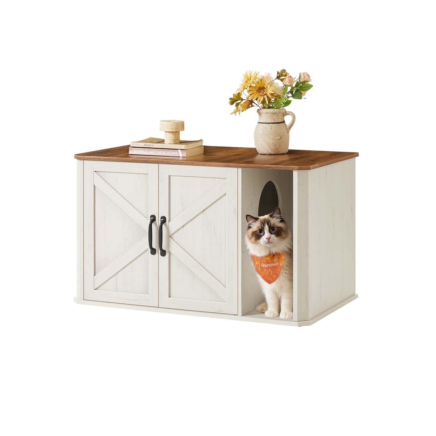 Kattenbakmeubel Met Vooringang - Strak Wit Design - Extra Belastbaar Bovenblad