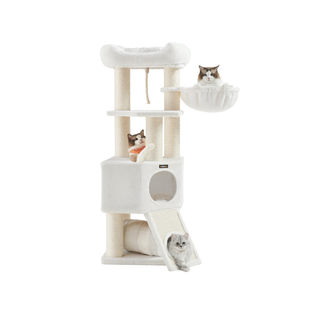 Grote Krabpaal Met Tunnel En Hangmat - Voor Mollige Katten - Extra Brede Basis