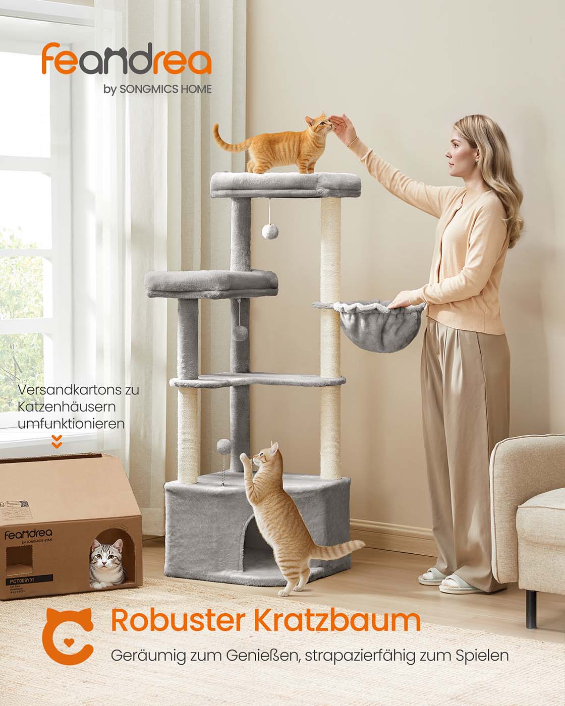 Krabpaal met groot kattenhol