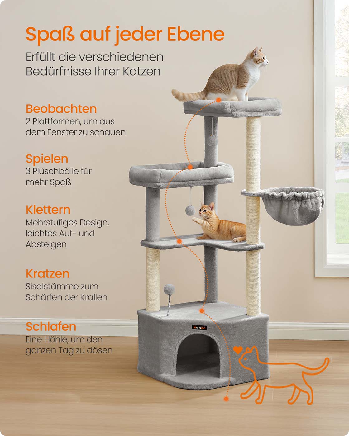 Krabpaal met groot kattenhol