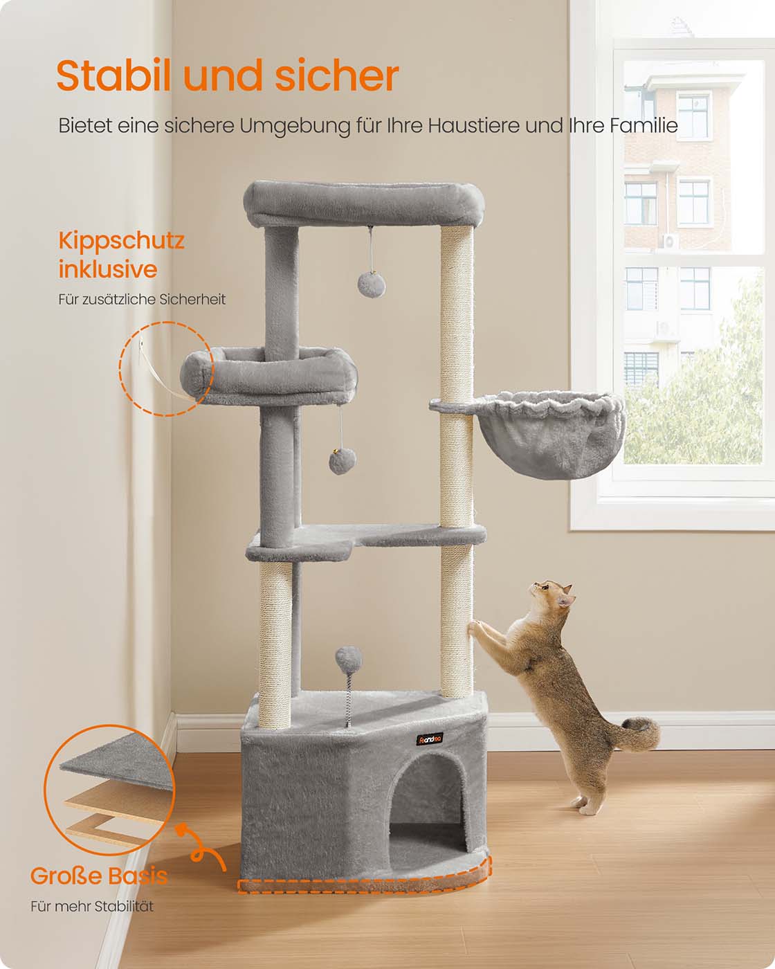 Krabpaal met groot kattenhol
