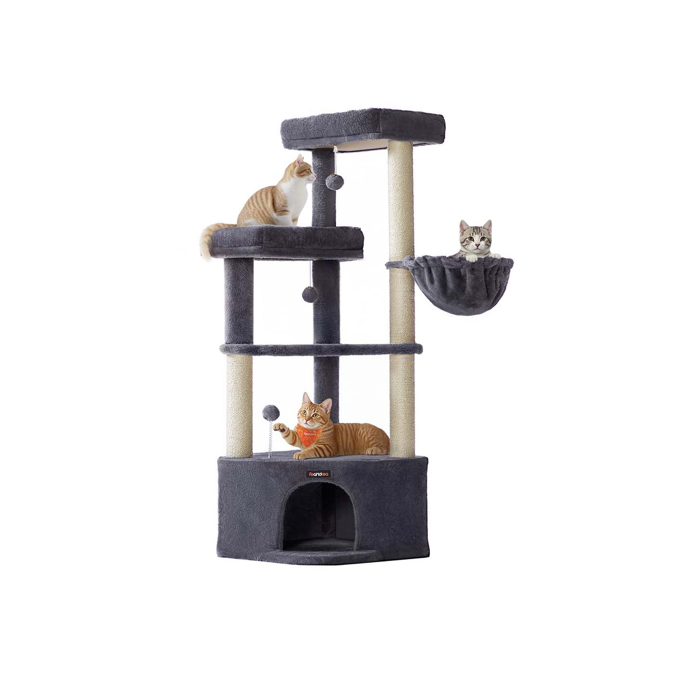 Krabpaal met groot kattenhol - Donkergrijs