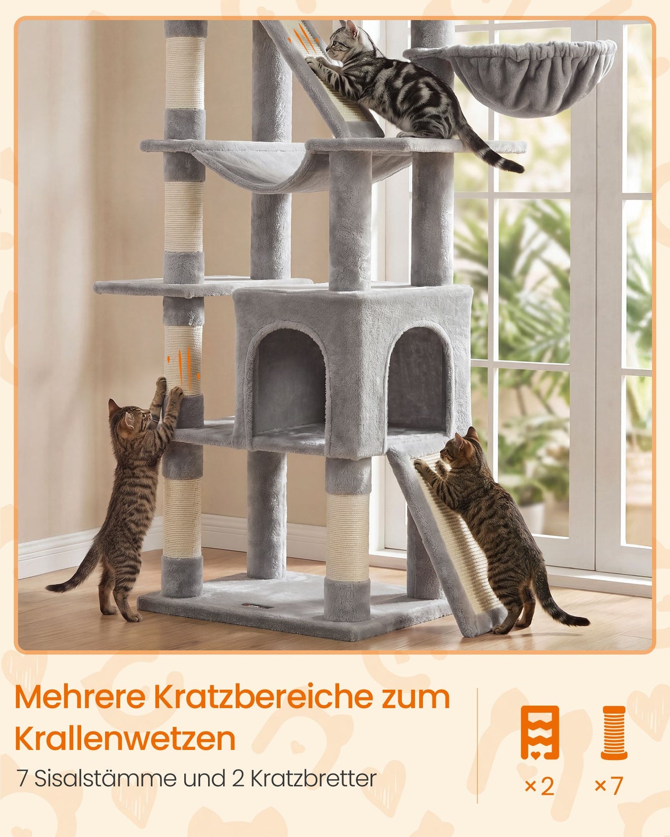 XXL Krabpaal Voor Grote Katten - Krabplanken En Sisalpalen - Extra Stevig Staalframe