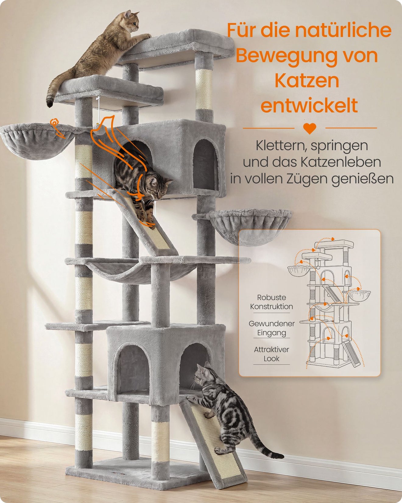 XXL Krabpaal Voor Grote Katten - Krabplanken En Sisalpalen - Extra Stevig Staalframe