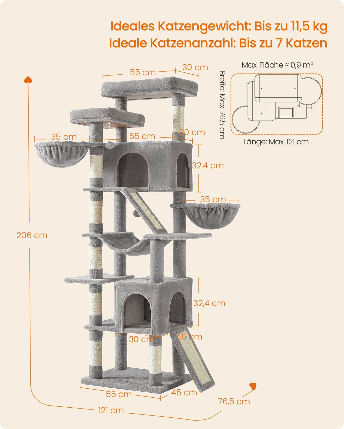 XXL Krabpaal Voor Grote Katten - Krabplanken En Sisalpalen - Extra Stevig Staalframe