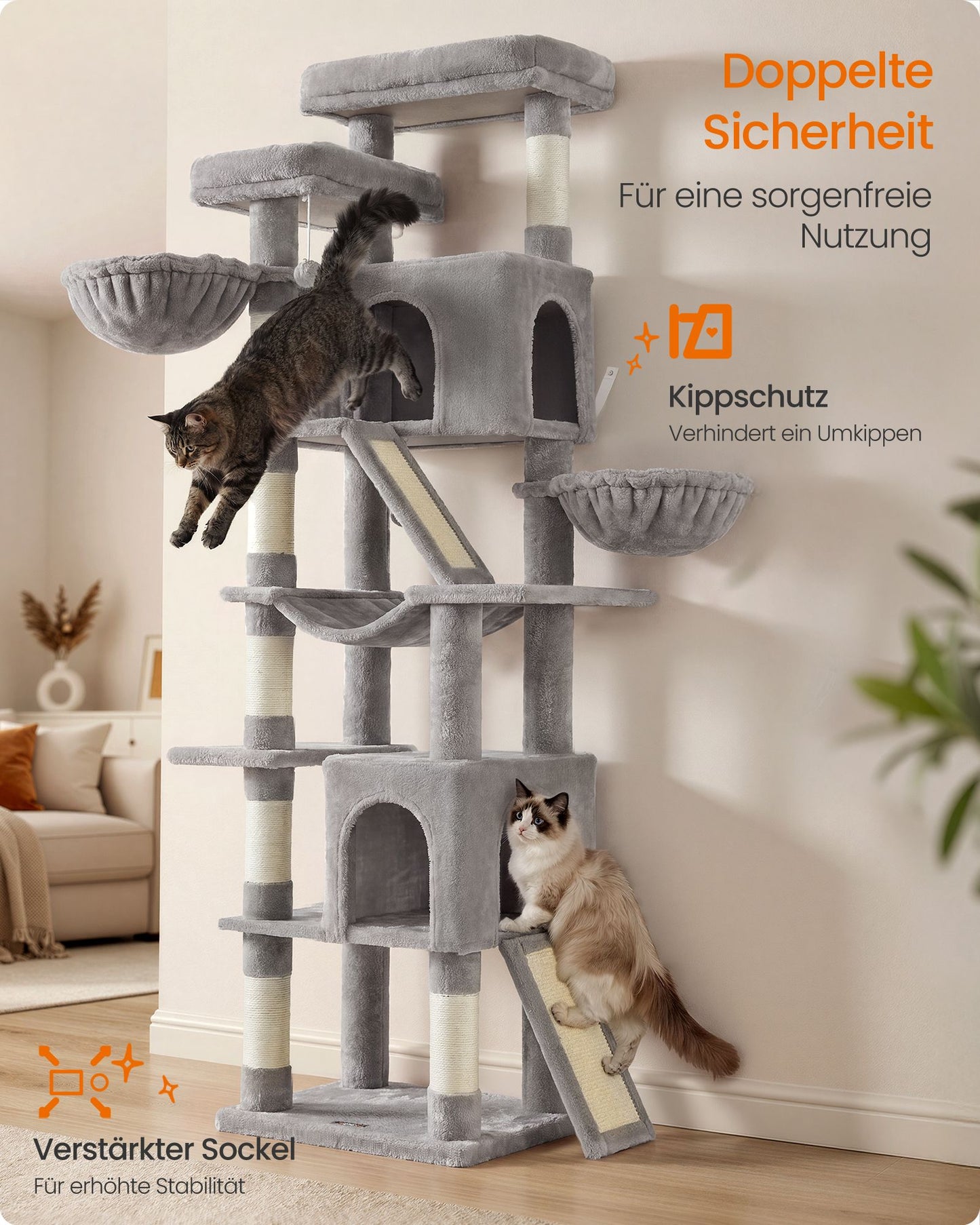XXL Krabpaal Voor Grote Katten - Krabplanken En Sisalpalen - Extra Stevig Staalframe