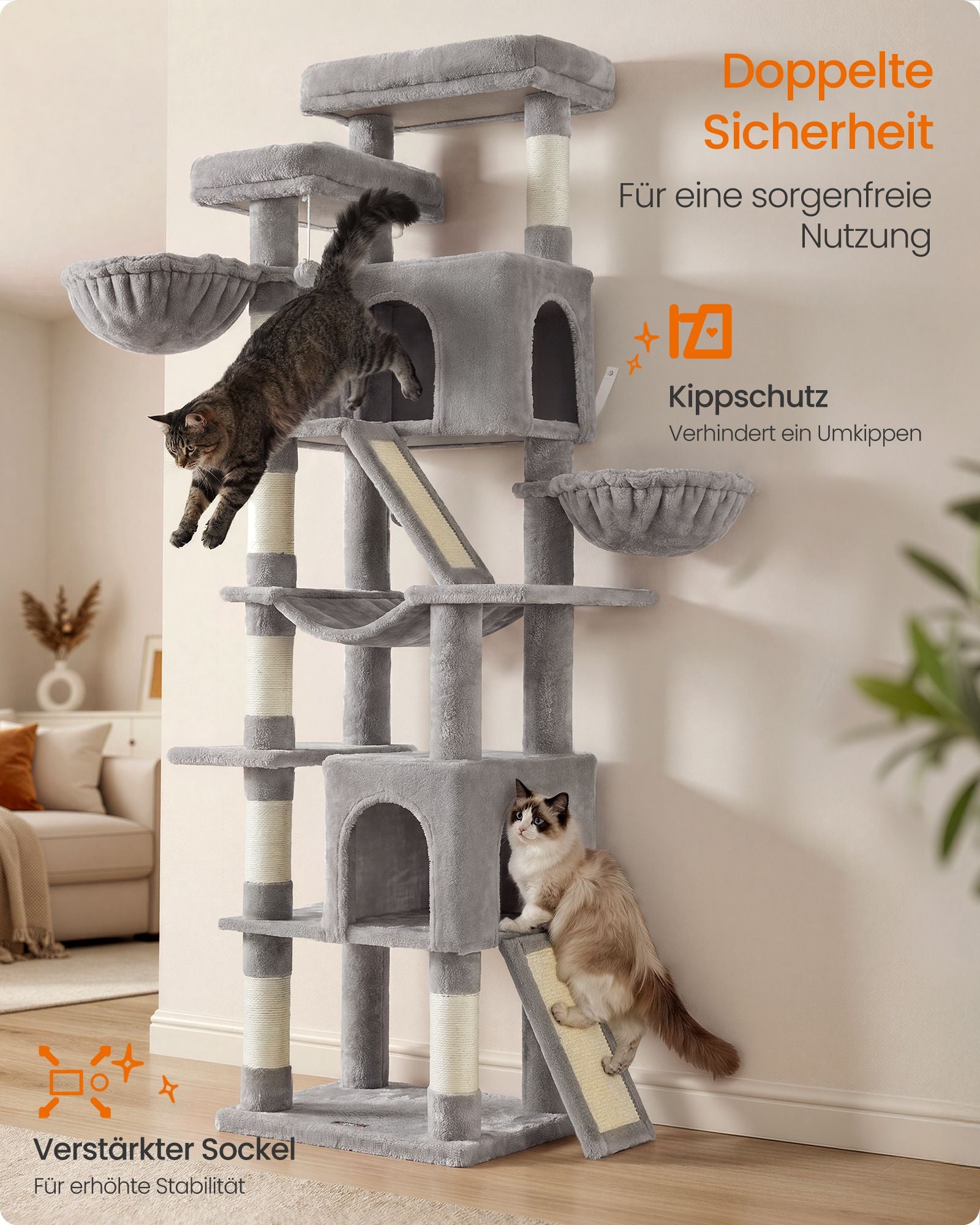 XXL Krabpaal Voor Grote Katten - Krabplanken En Sisalpalen - Extra Stevig Staalframe