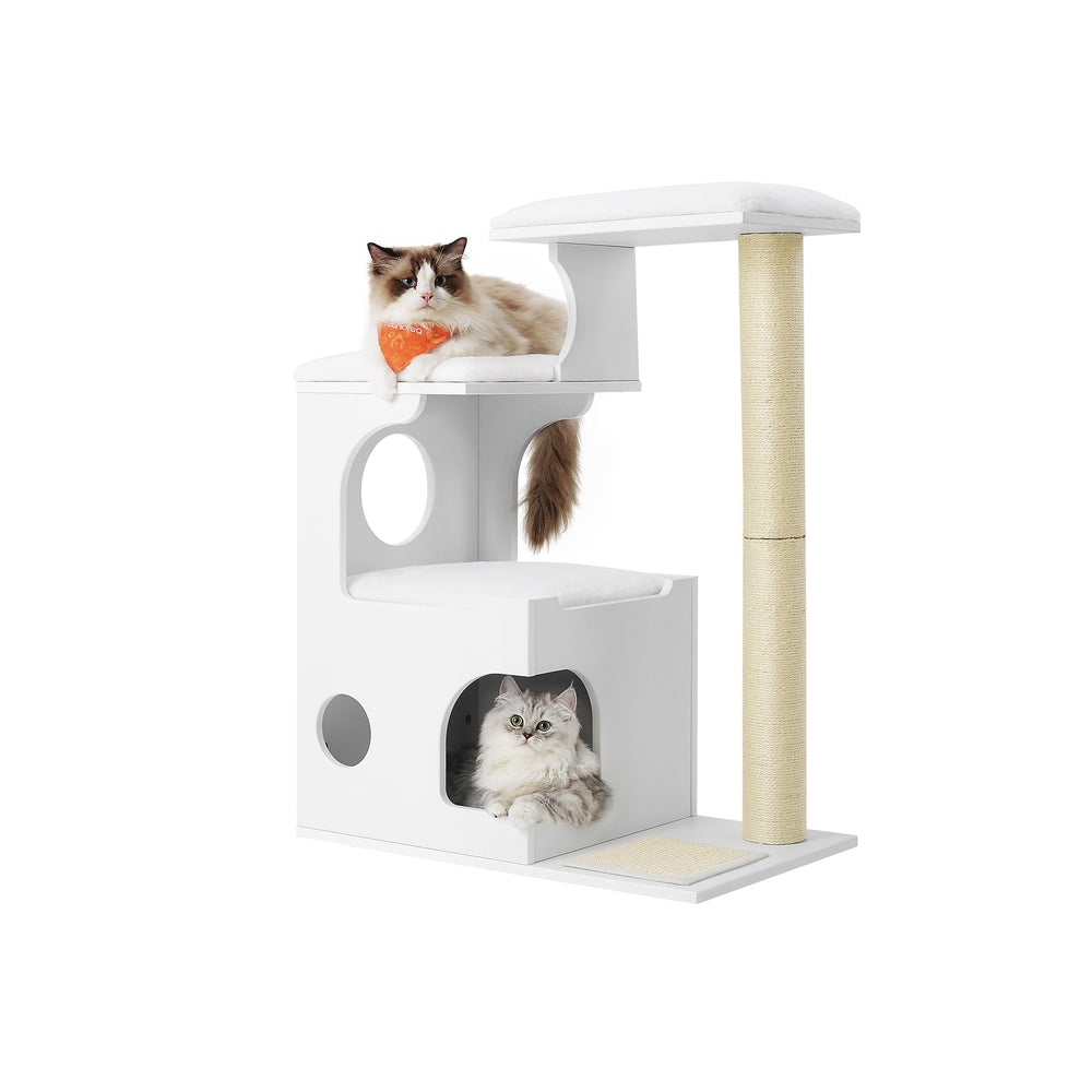 Compacte Krabpaal Met 3 Ligvlakken - Ruim Kattenhol - Volledig Sisal Klimstammen
