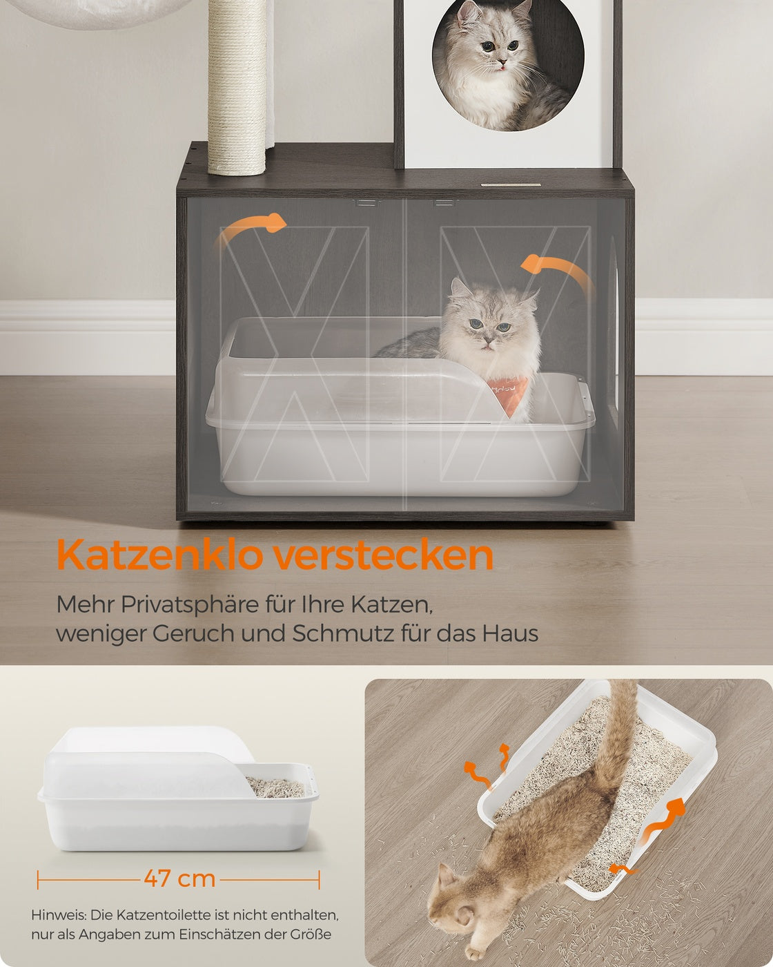 Compacte Krabpaal Met Kattenbakmeubel - 2-In-1 Kattenmeubel - Natuursisal