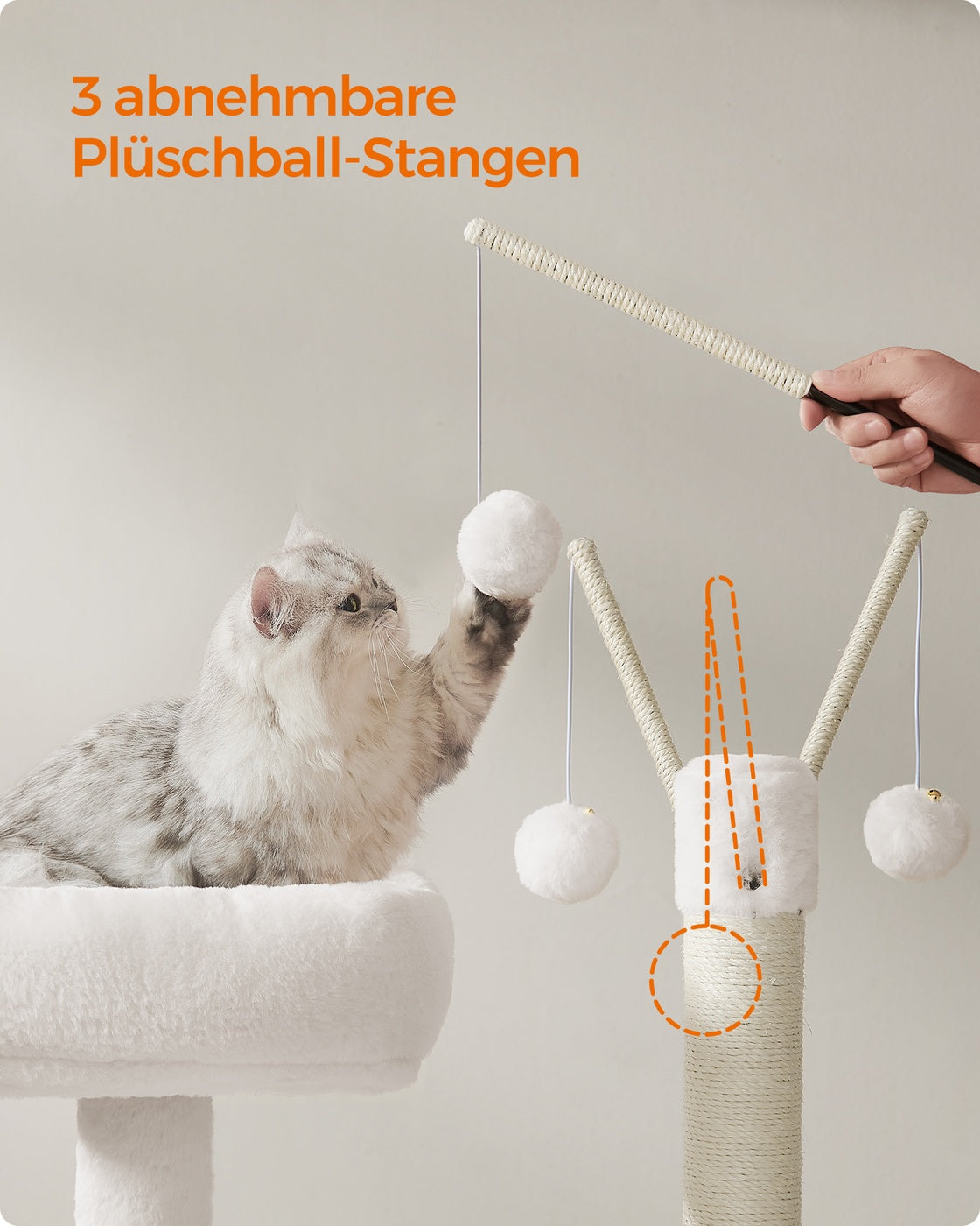 Compacte Krabpaal Met Kattenbakmeubel - 2-In-1 Kattenmeubel - Natuursisal