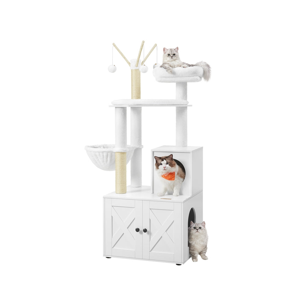 Compacte Krabpaal Met Kattenbakmeubel - 2-In-1 Kattenmeubel - Natuursisal