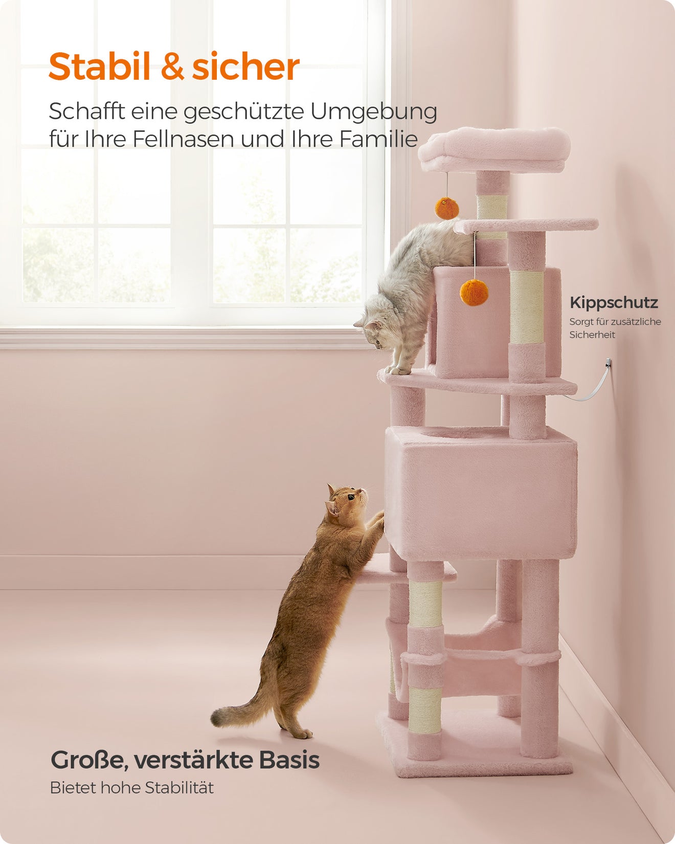 Meerverdiepings Krabpaal 155 cm - Belastbaar Tot 78 kg - Verticaal Klimplezier
