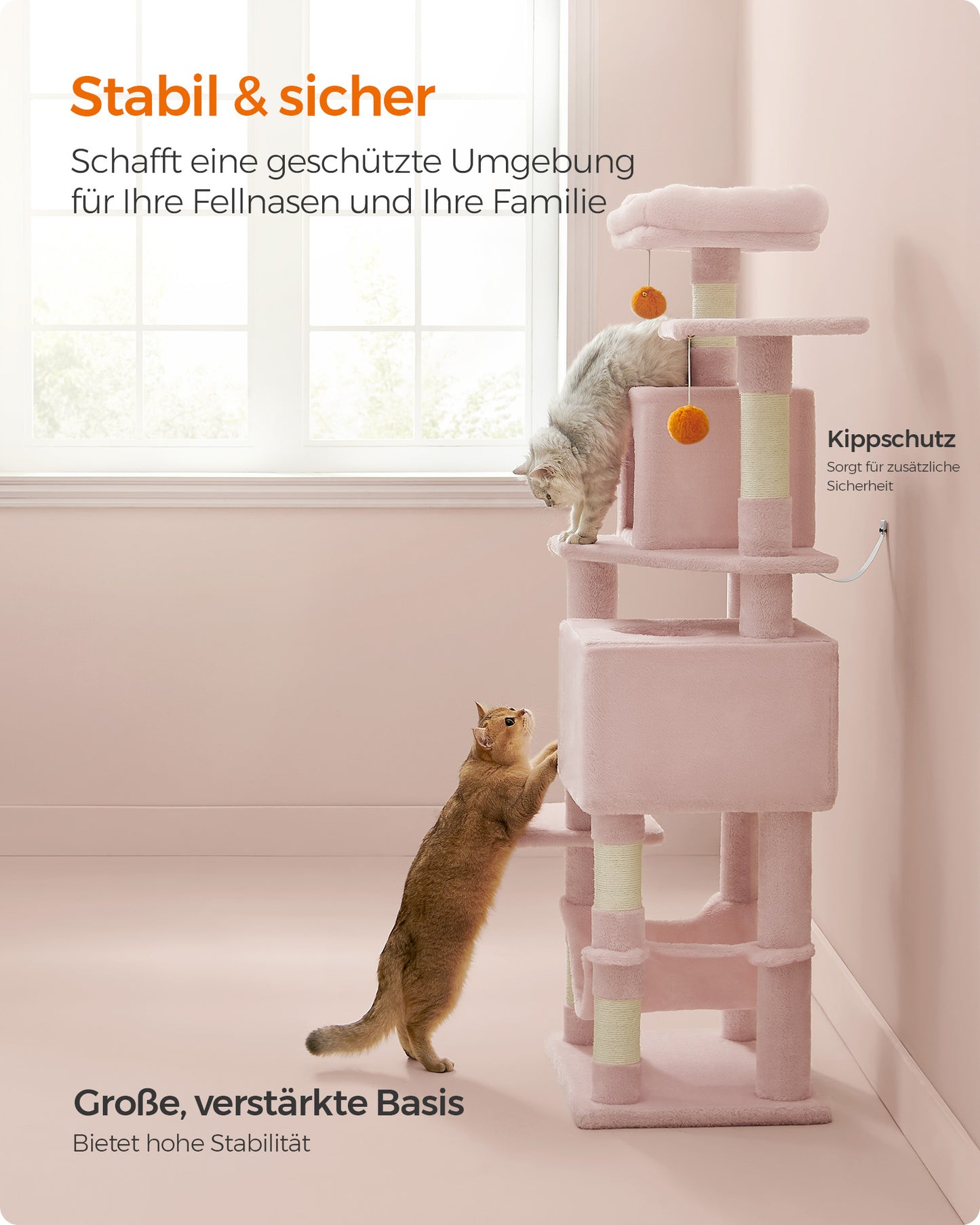 Meerverdiepings Krabpaal 155 cm - Belastbaar Tot 78 kg - Verticaal Klimplezier