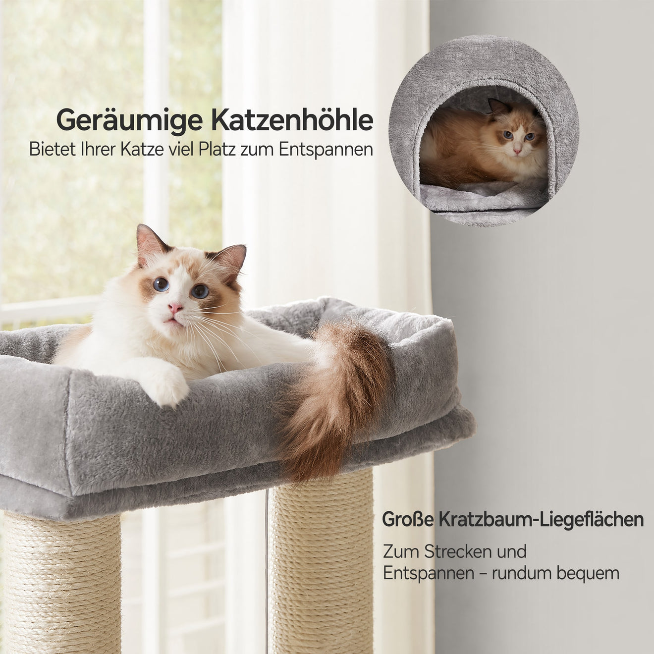 Krabpaal Met Zelfverwarmende Dekens - Voor Meerdere Katten - Extra Stabiel