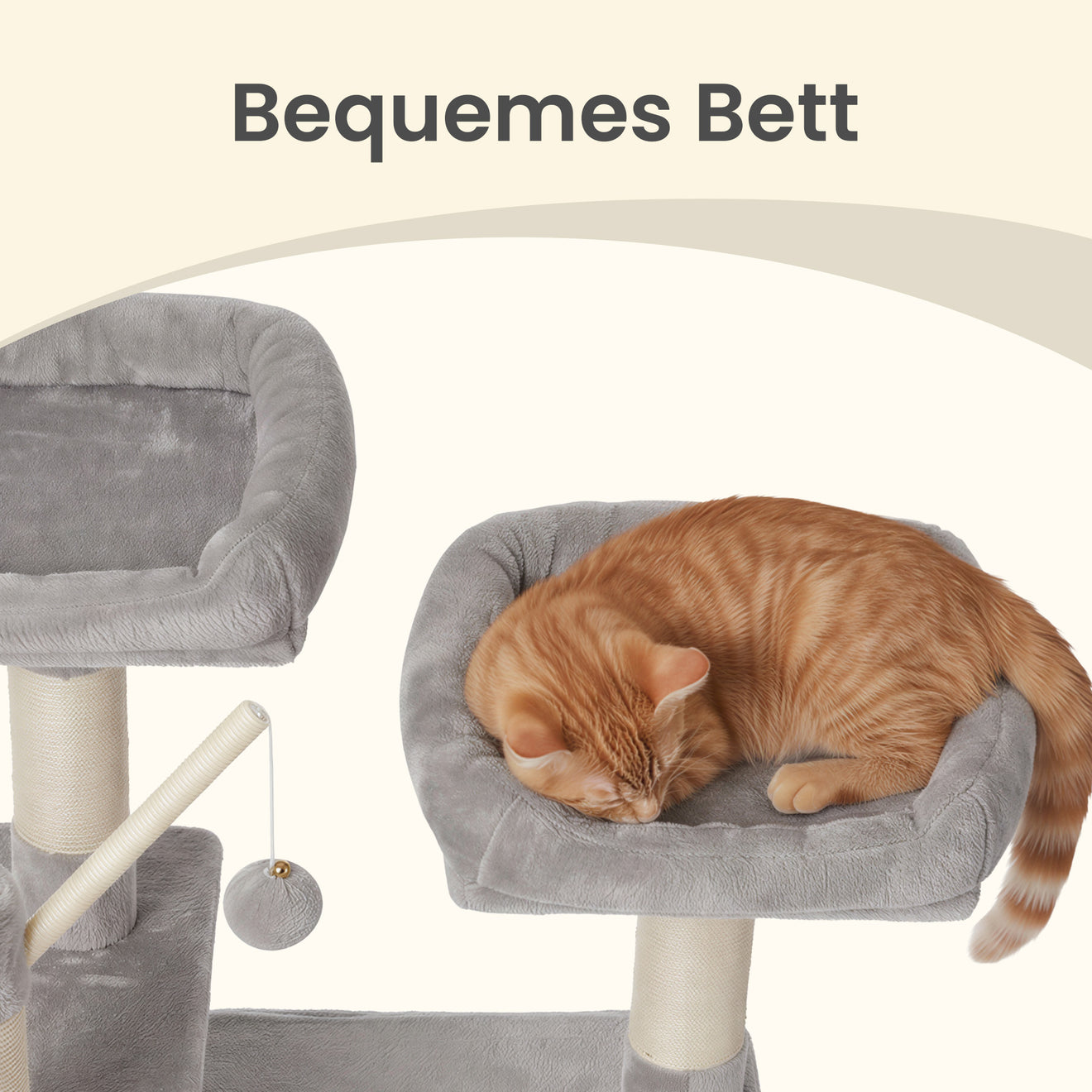 Krabpaal Met Ruime Etages - Verstevigde Sokkel - Ook Voor Mollige Katten