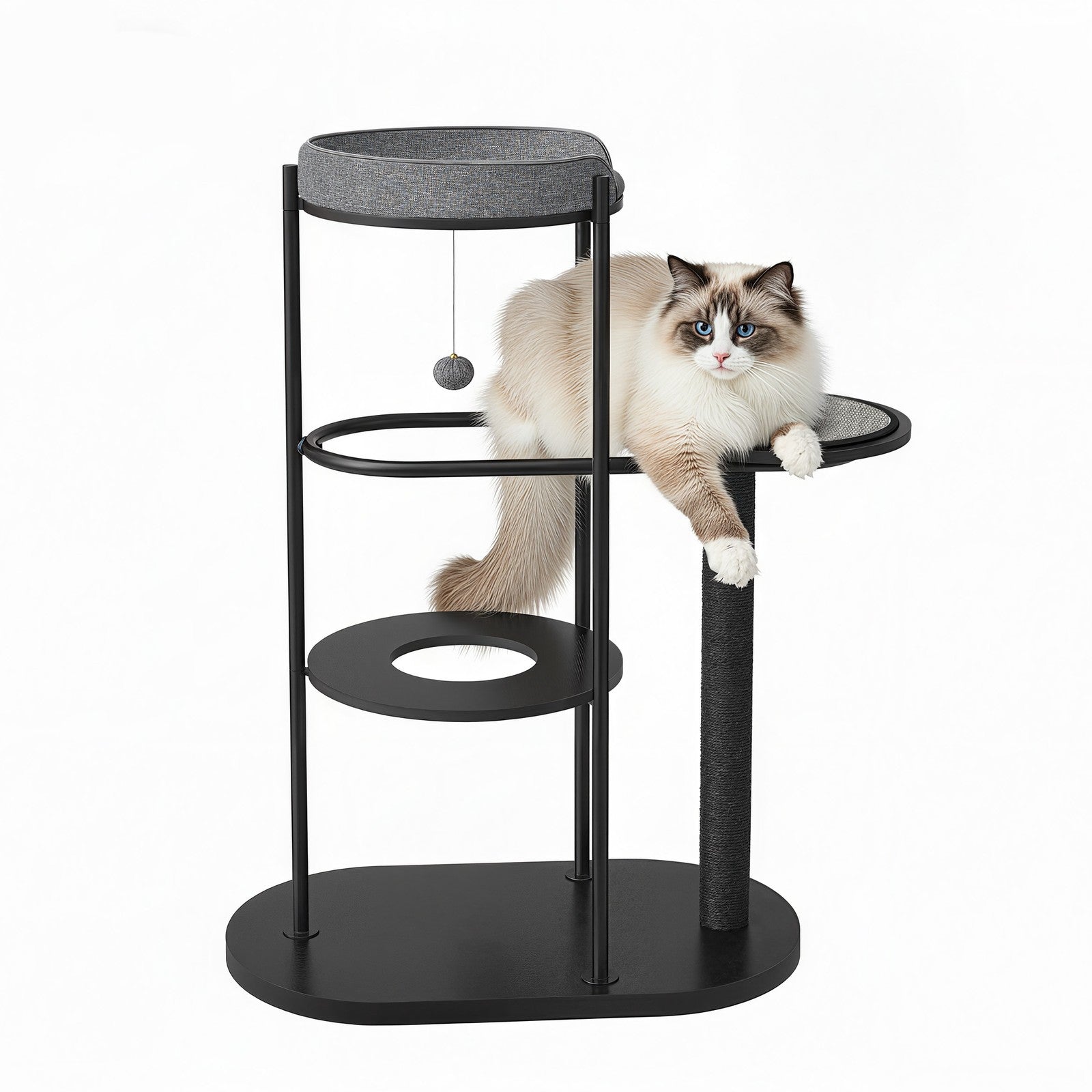 Moderne Krabpaal Met Stalen Frame - Royale Ligvlakken - Strak Zwart Design