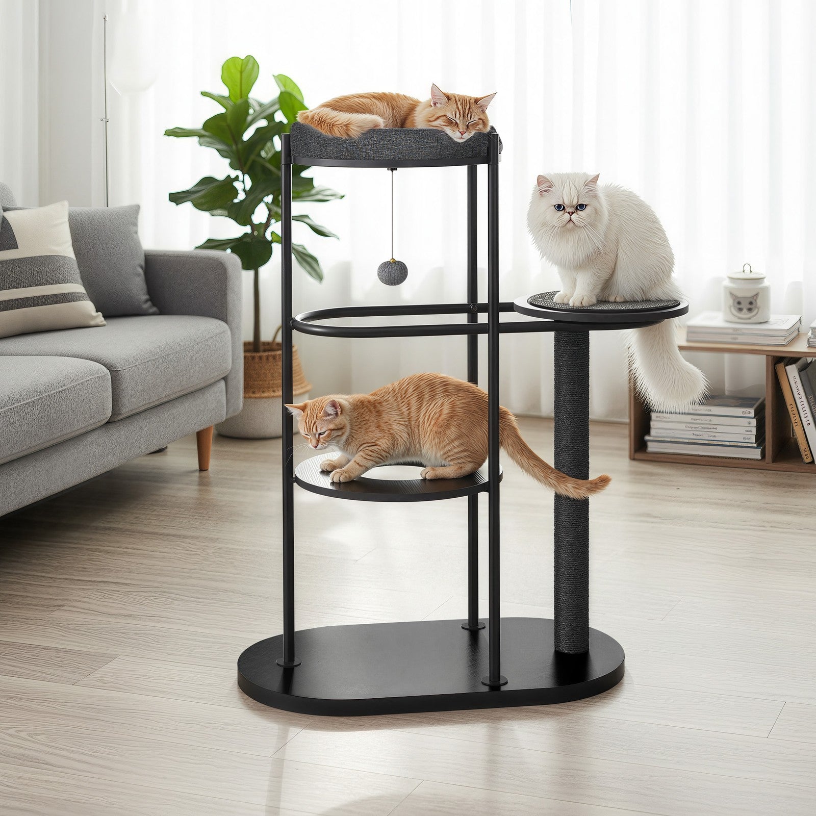 Moderne Krabpaal Met Stalen Frame - Royale Ligvlakken - Strak Zwart Design
