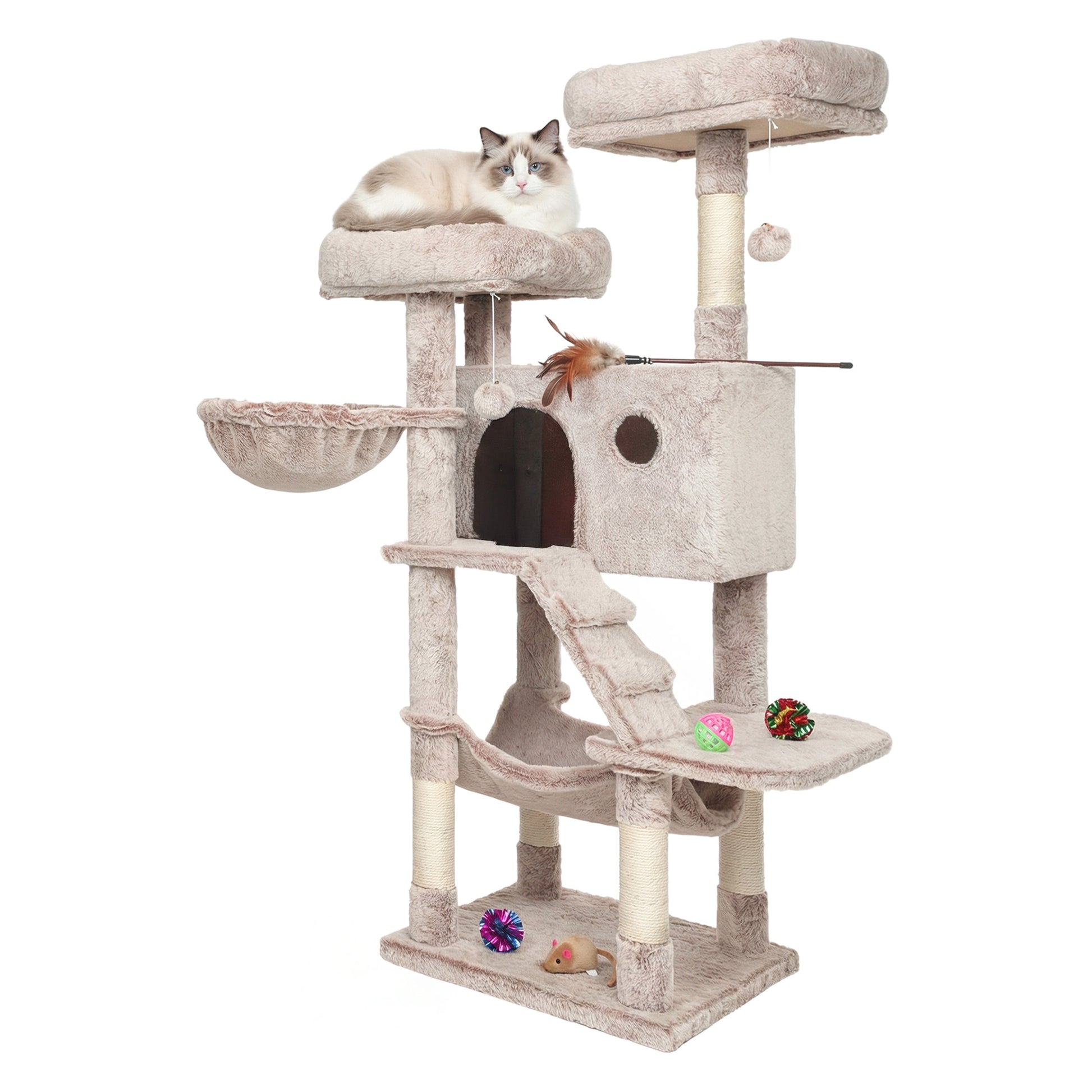 Krabpaal Voor Grote Katten Met Ruime Kuschelhol - Ombre Design - Luxe Pluche