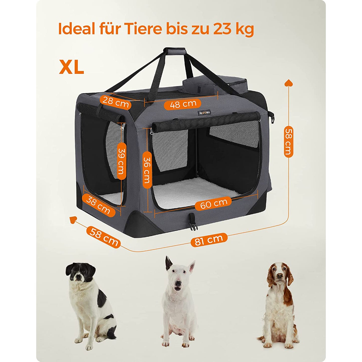 Transportbox Voor In De Auto XL - Opvouwbaar Met Pluche Bodem - Voor Middelgrote Honden