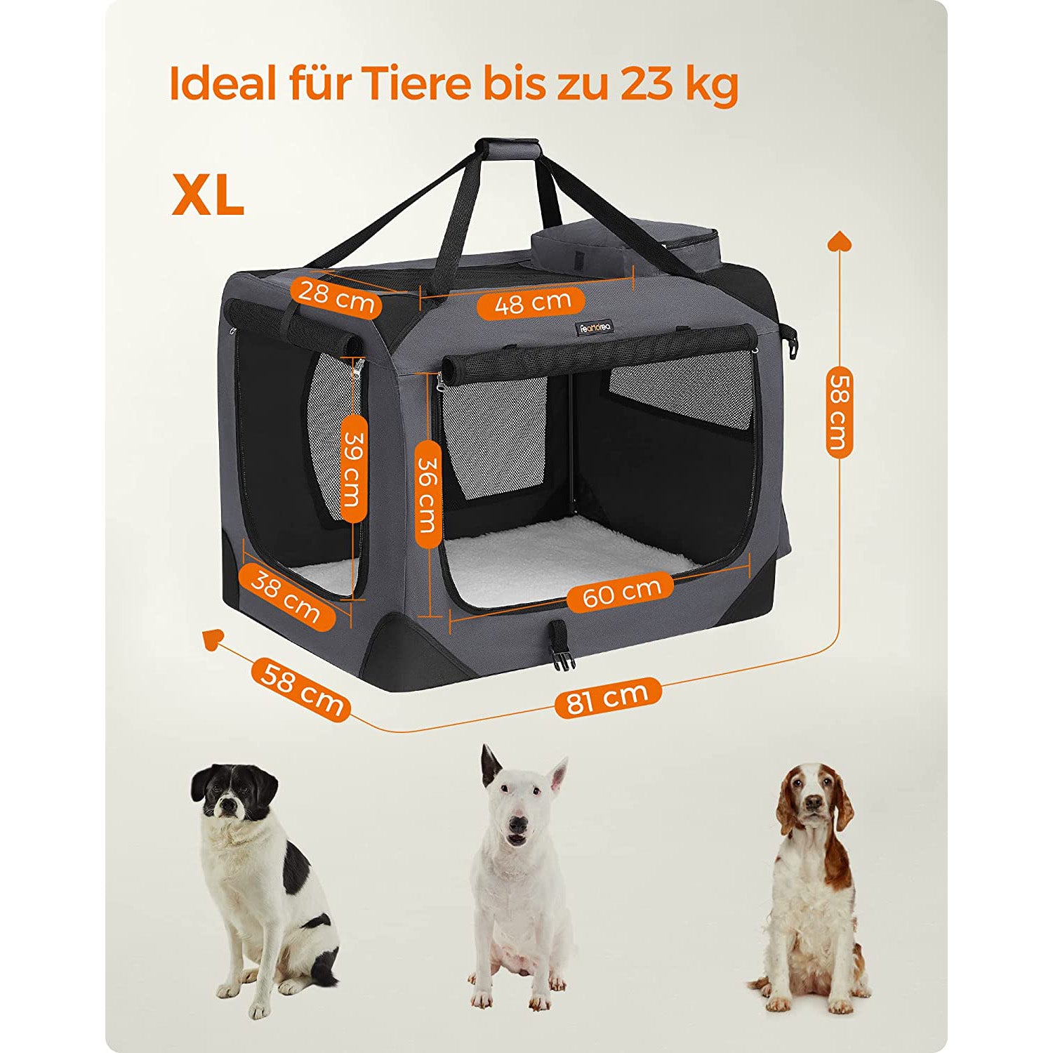 Transportbox Voor In De Auto XL - Opvouwbaar Met Pluche Bodem - Voor Middelgrote Honden