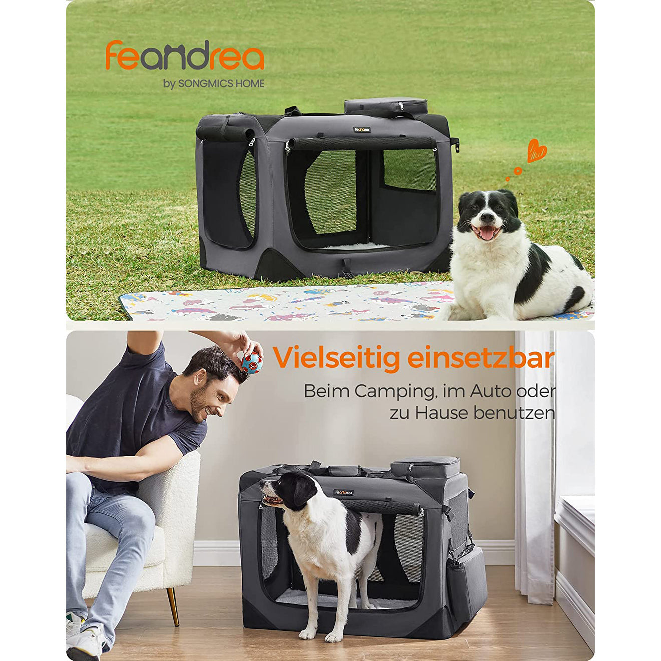 Transportbox Voor In De Auto XL - Opvouwbaar Met Pluche Bodem - Voor Middelgrote Honden