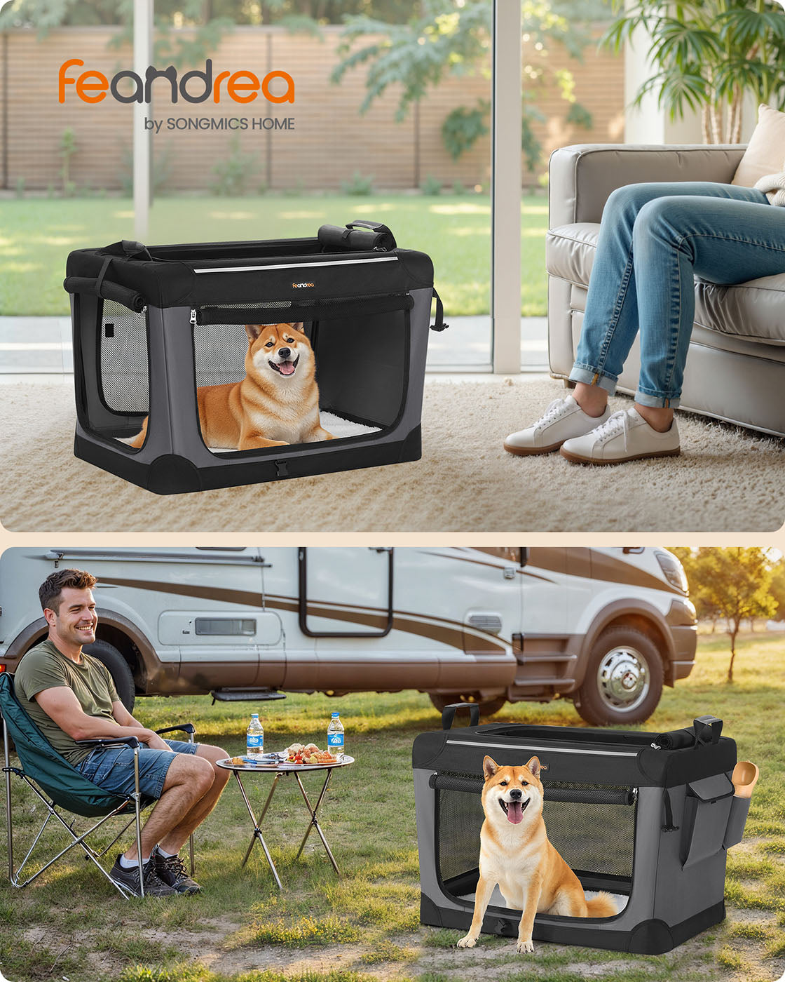 Opvouwbare Transportbox Voor Kleine Honden - Zelfvergrendelende Ritsen - Reflecterende Details