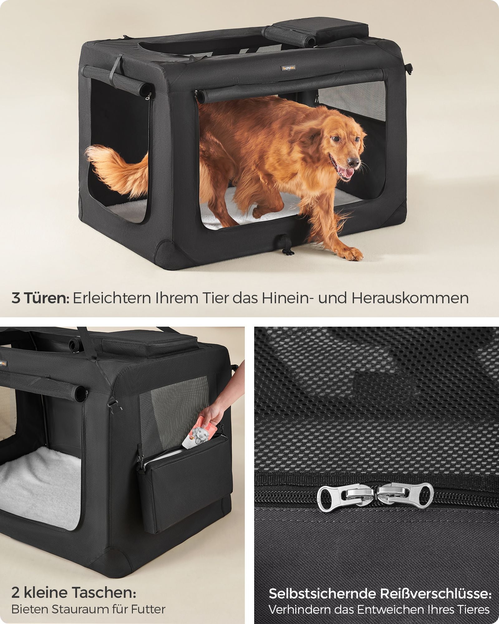 Opvouwbare Stoffen Hondenbox XXXXL - Voor Zeer Grote Honden - Met Draaggrepen