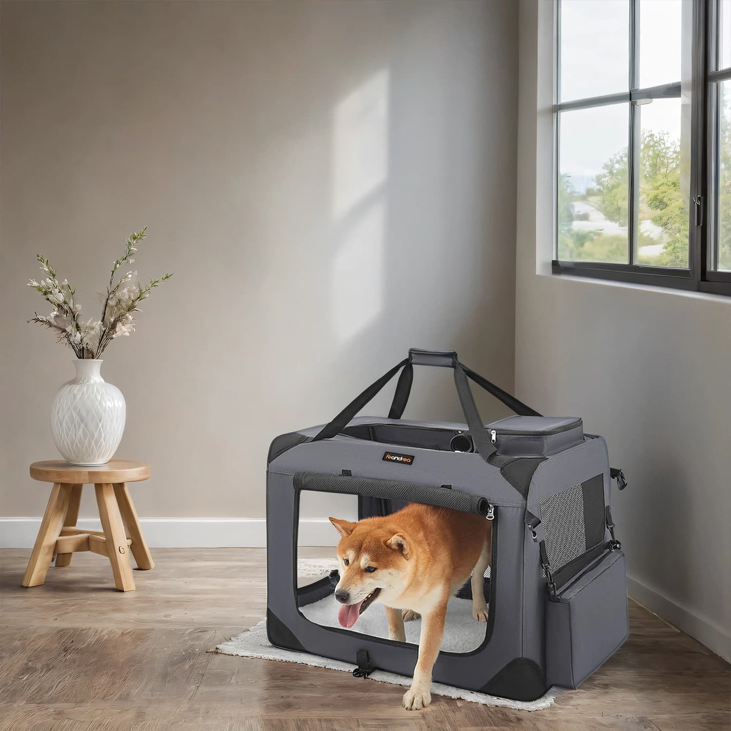 Opvouwbare Transportbox Met Pluche Bodem - Oxford-Doek Met Draaggrepen - Voor Kat En Hond