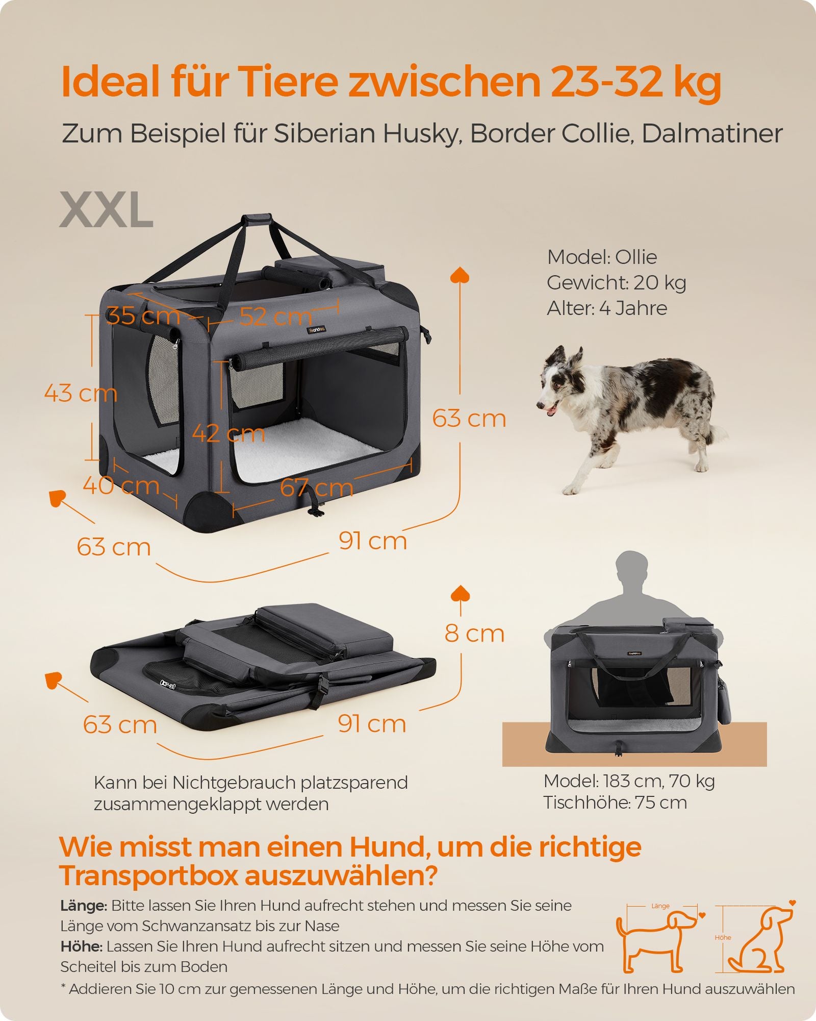 Transporttas Voor Grote Honden XXL - Fleece Bodem - Opvouwbaar Met Grepen