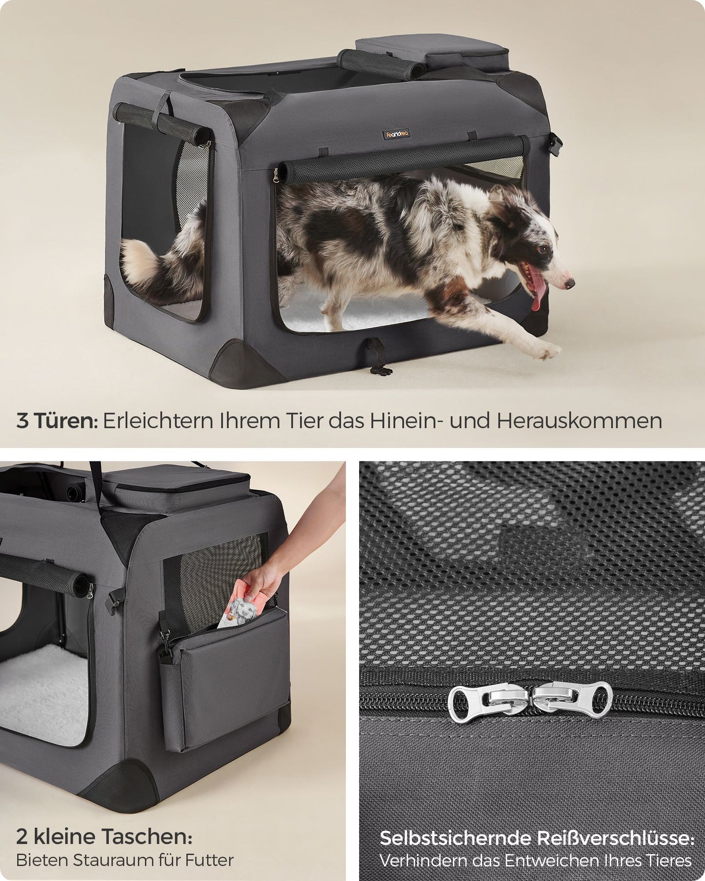 Transporttas Voor Grote Honden XXL - Fleece Bodem - Opvouwbaar Met Grepen
